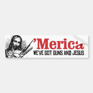 Merica - Wir haben Waffen und Jesus got - Liberale Autoaufkleber