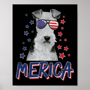 Merica Wire Fox Terrier Dog 4. Juli US-amerikanisc Poster