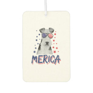 Merica Wire Fox Terrier Dog 4. Juli USA Geschenk Autolufterfrischer