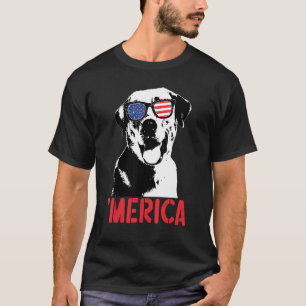 Merica Yellow Labrador American Flag Sonnenbrille T-Shirt