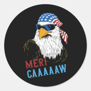 Mericaaaaw Adle Mullet 4. Juli USA Runder Aufkleber