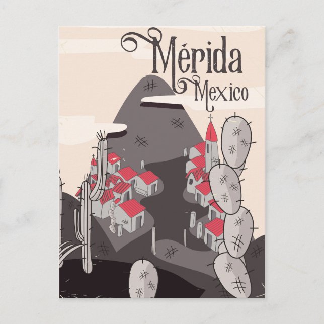 Mérida Mexico Reiseplakat Postkarte (Vorderseite)