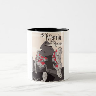 Mérida Mexico Reiseplakat Zweifarbige Tasse