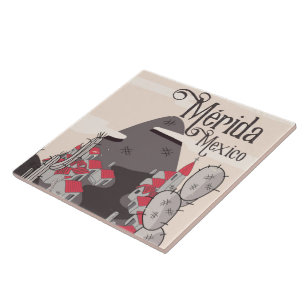 Mérida Mexiko Reiseplakat Fliese
