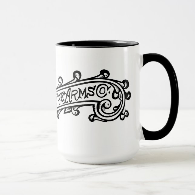 Meriden-Feuer-Arme gravierte Rolle-Logo-Tasse Tasse (Rechts)