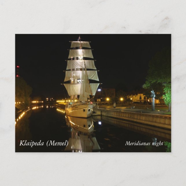 Meridianas Nacht von @LoveKlaipeda (Memel Postcard Postkarte (Vorderseite)