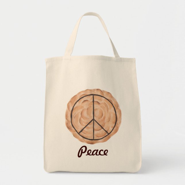 Meringue Peace Pie Tragetaschen, Schokolade Peace  Tragetasche (Vorne)
