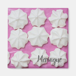 Meringues auf rosa Papiergeschenk Magnet