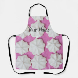 Meringues auf rosa Papiergeschenk Schürze