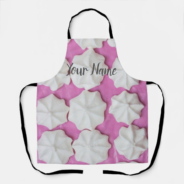 Meringues auf rosa Papiergeschenk Schürze (Vorderseite)