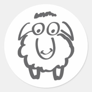 Merino-Schafe Runder Aufkleber