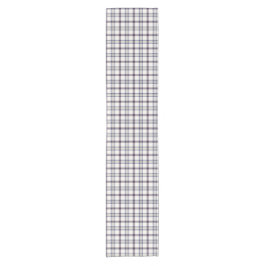 Merino White and Blue Zodiac Plaid Kurzer Tischläufer