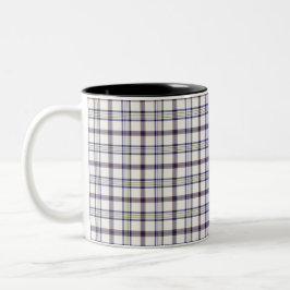 Merino White and Blue Zodiac Plaid Zweifarbige Tasse