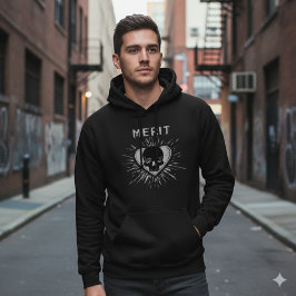 Merit-Totenkopf-Herz-Grunge-Grafik-Hoodie Hoodie