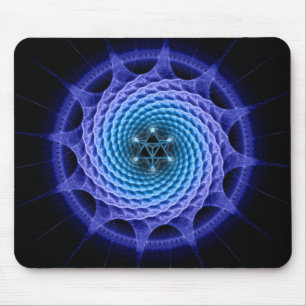 Merkaba gewundenes Mandala-Blau Mousepad