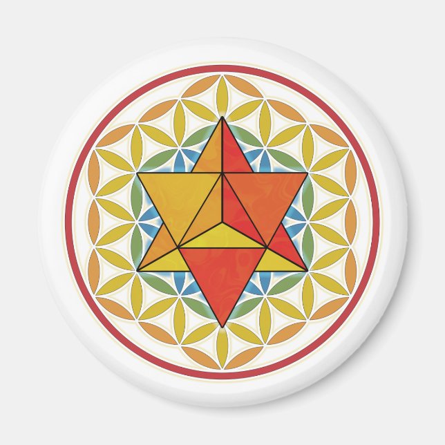 Merkaba und Blume des Lebens Magnet (Vorne)