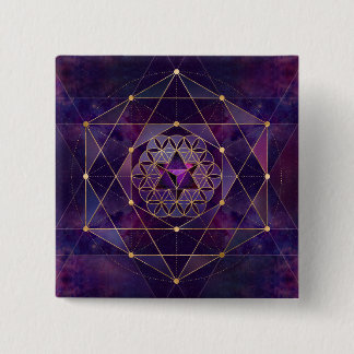 Merkabah in Blume des Lebens - Heilige Geometrie Button