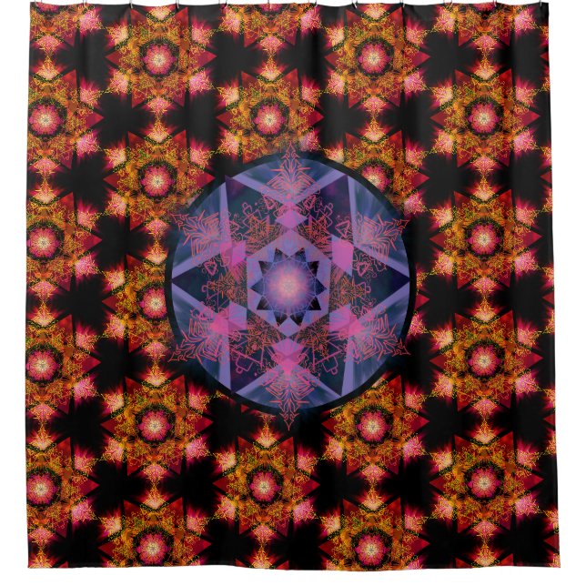 Merkabah Mandala Pattern Duschvorhang (Vorderseite)