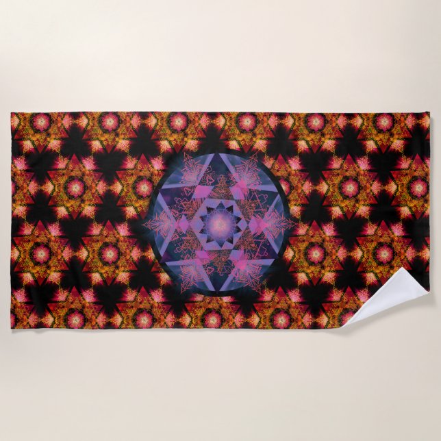 Merkabah Mandala Pattern Strandtuch (Vorderseite)