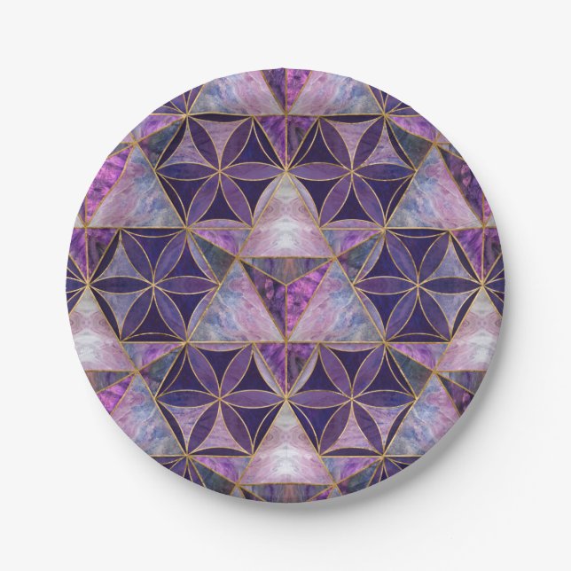 Merkabah zur Blume des Lebensmusters Pappteller (Vorderseite)