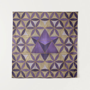 Merkabah zur Blume des Lebensmusters Wandteppich