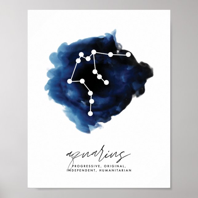 Merkmale der Aquarius-Konstellation Poster (Vorne)