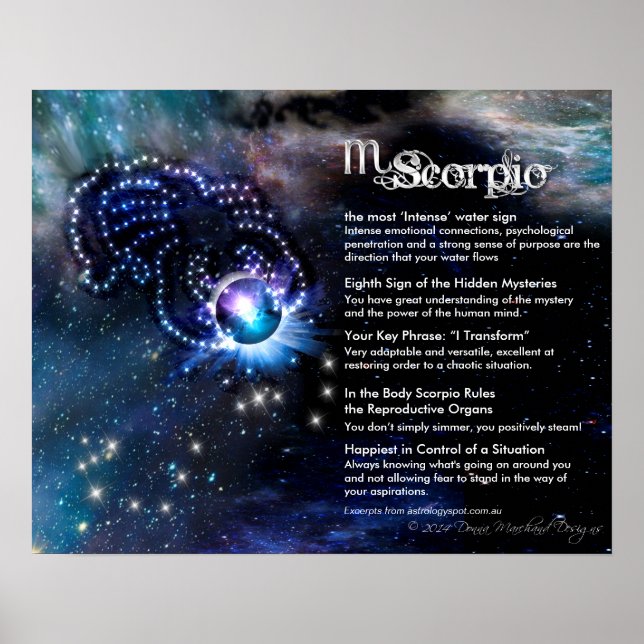 Merkmale des Skorpios Poster (Vorne)