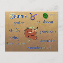 Merkmale des Taurus zodiac nach Karte