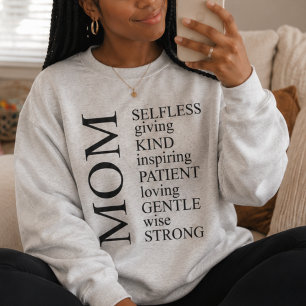 Merkmale einer Mama, Inspirierend Muttertag Sweatshirt