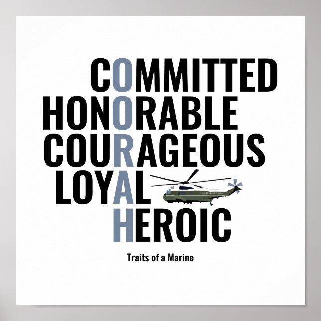 Merkmale einer Marine Poster (Vorne)