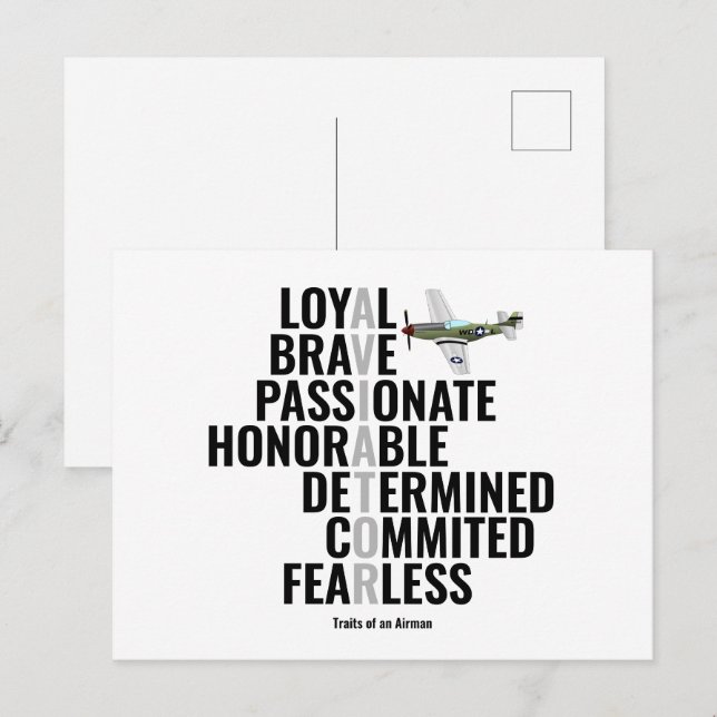 Merkmale eines Luftfahrtunternehmens Postkarte (Vorne/Hinten)