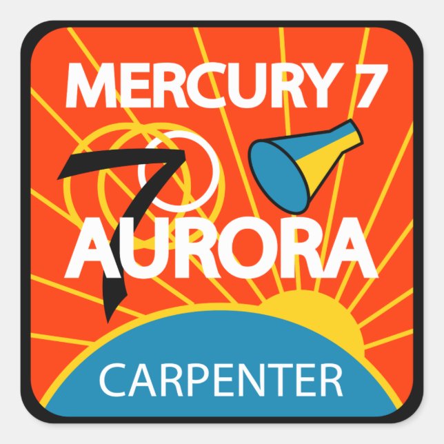 Merkur-7-Aufkleber Quadratischer Aufkleber (Vorderseite)