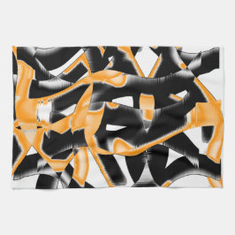 Merkwürdige Bänder, orange weiße Kratzer Geschirrtuch