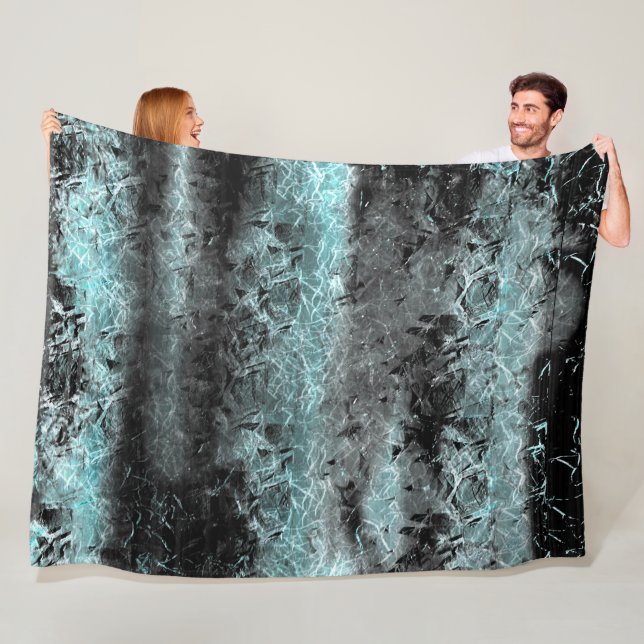 Merkwürdige faserige Textur in hellblau Fleecedecke (Beispiel)