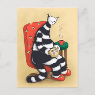 Merkwürdige Katzenkunst Postkarte