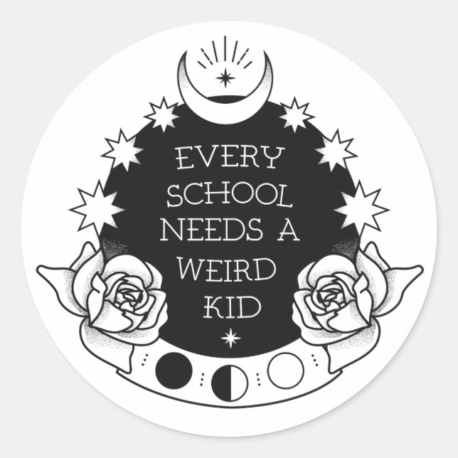 Merkwürdige Kid Coole Tätostische Slogan Sticker (Vorderseite)
