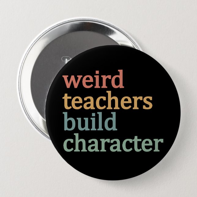 Merkwürdige Lehrer bauen Charakter Retro-Lehrer Button (Vorne & Hinten)