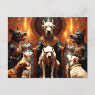 Merkwürdige Ritualszene mit Hunden Postkarte