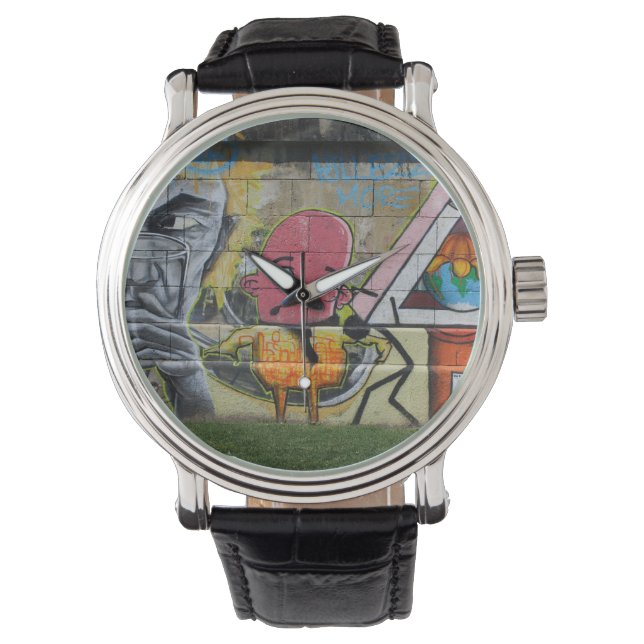 Merkwürdige rosafarbene Figur des Funs Armbanduhr (Vorderseite)