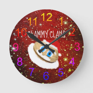 Merkwürdige Weihnachts-Clammy Claus Wall Clock Runde Wanduhr