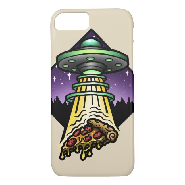 Merkwürdiger Pizza UFO-Telefon-Kasten Case-Mate iPhone Hülle (Rückseite)