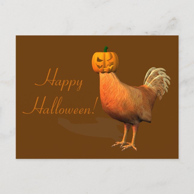 Merkwürdiges Halloween-Rooster Postkarte (Vorderseite)