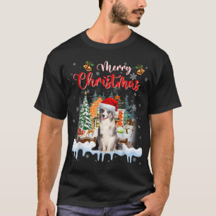 Merle Blue Collie Dog Weihnachtsmannmütze Li T-Shirt