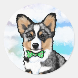 Merle Corgi Runder Aufkleber