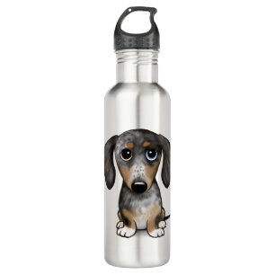 Merle Dapple Dackel Niedliche Dackel Dog Edelstahlflasche