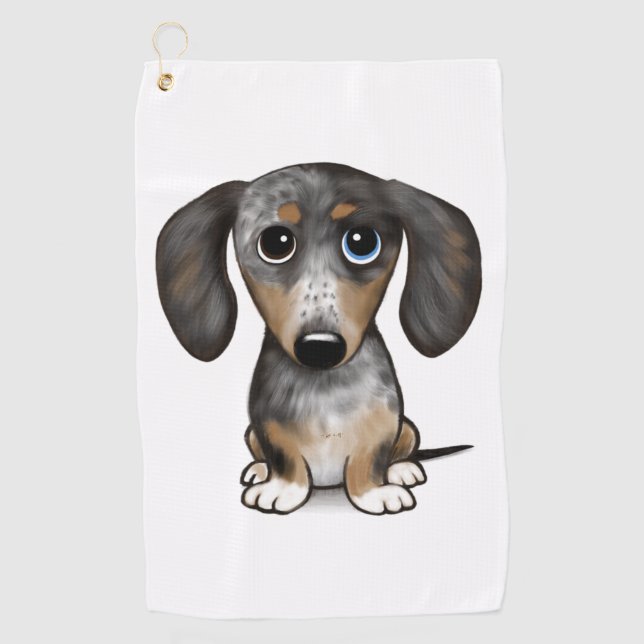 Merle Dapple Dackel Niedliche Dackel Dog Golfhandtuch (Vorderseite)