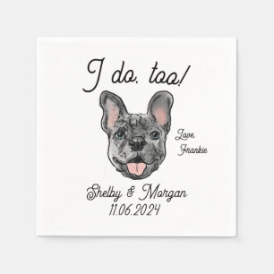 Merle French Bulldog Wedding Cocktail Napkin Serviette