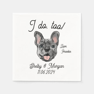 Merle French Bulldog Wedding Cocktail Napkin Serviette