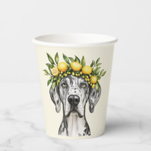 Merle Great Dane Dog Lemon Crown Pappbecher