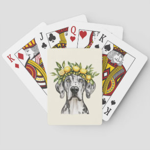 Merle Great Dane Dog Lemon Crown Spielkarten